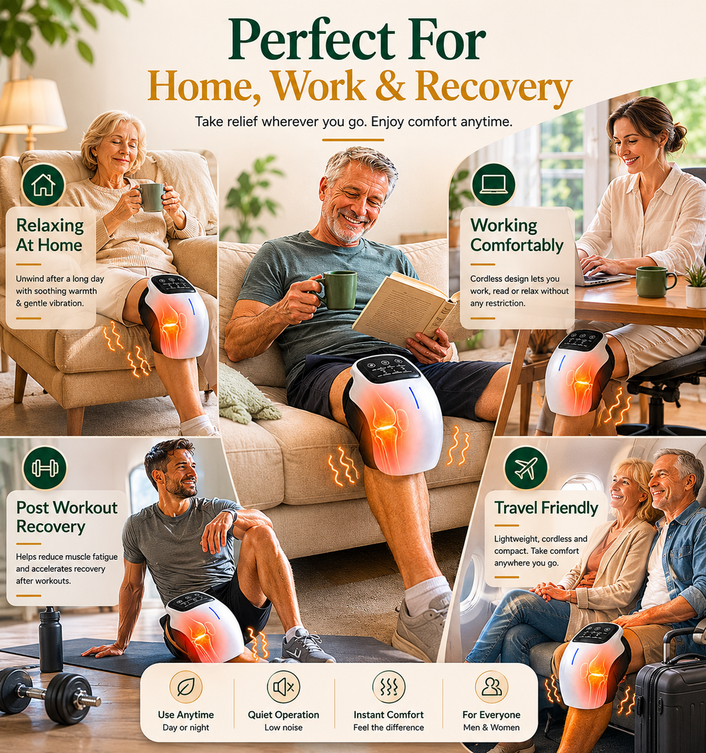 TrueTrend™ Cordless Knee Massager with Soothing Heat & Vibration Therapy