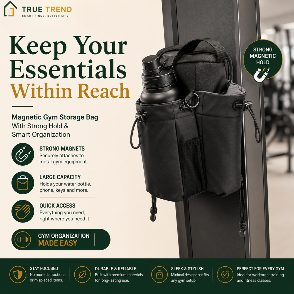 TrueTrend™ Magnetic Gym Storage Bag – Tangle-Free Organization for Water Bottles & Essentials 🎒✨